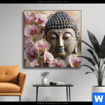 Wechselmotiv Buddha Orchideen Quadrat Produktvorschau mit dem Bild Buddha & Orchideen im Format Quadrat.