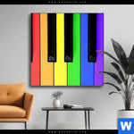Wechselmotiv Bunte Klaviertasten Quadrat Produktvorschau mit dem Bild Bunte Klaviertasten im Format Quadrat.