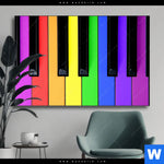 Wechselmotiv Bunte Klaviertasten Querformat Produktvorschau mit dem Bild Bunte Klaviertasten im Format Querformat.