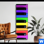 Wechselmotiv Bunte Klaviertasten Schmal Produktvorschau mit dem Bild Bunte Klaviertasten im Format Schmal.