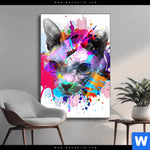 Wechselmotiv Bunte Sphynx Weiss Hochformat Produktvorschau mit dem Bild Bunte Sphynx Weiß im Format Hochformat.