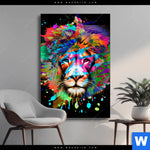 Wechselmotiv Bunter Loewe Schwarz Hochformat Produktvorschau mit dem Bild Bunter Löwe Schwarz im Format Hochformat.