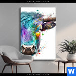 Wechselmotiv Bunter Stierkopf Hochformat Produktvorschau mit dem Bild Bunter Stierkopf im Format Hochformat.