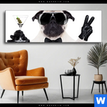 Wechselmotiv Cooler Mops Mit Martini Panorama Produktvorschau mit dem Bild Cooler Mops mit Martini im Format Panorama.