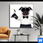 Wechselmotiv Cooler Mops Mit Martini Quadrat Produktvorschau mit dem Bild Cooler Mops mit Martini im Format Quadrat.