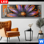 Wechselmotiv Dia Abstrakte Blume In Orange Lila Panorama Produktvorschau mit dem Bild Abstrakte Blume in Orange & Lila im Format Panorama.