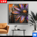 Wechselmotiv Dia Abstrakte Blume In Orange Lila Quadrat Produktvorschau mit dem Bild Abstrakte Blume in Orange & Lila im Format Quadrat.