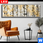 Wechselmotiv Dia Abstrakter Birkenwald Panorama Produktvorschau mit dem Bild Abstrakter Birkenwald im Format Panorama.