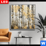 Wechselmotiv Dia Abstrakter Birkenwald Quadrat Produktvorschau mit dem Bild Abstrakter Birkenwald im Format Quadrat.