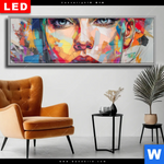 Wechselmotiv Dia Abstraktes Frauenportraet Aurora Panorama Produktvorschau mit dem Bild Abstraktes Frauenporträt Aurora im Format Panorama.