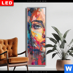 Wechselmotiv Dia Abstraktes Frauenportraet Aurora Schmal Produktvorschau mit dem Bild Abstraktes Frauenporträt Aurora im Format Schmal.