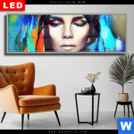 Wechselmotiv Dia Abstraktes Frauenportraet Scarlett Panorama Produktvorschau mit dem Bild Abstraktes Frauenporträt Scarlett im Format Panorama.