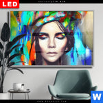 Wechselmotiv Dia Abstraktes Frauenportraet Scarlett Querformat Produktvorschau mit dem Bild Abstraktes Frauenporträt Scarlett im Format Querformat.