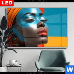 Wechselmotiv Dia Afrikanische Frau Mit Turban Querformat Produktvorschau mit dem Bild Afrikanische Frau mit Turban im Format Querformat.