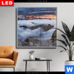 Wechselmotiv Dia Alpen Im Nebel Quadrat Produktvorschau mit dem Bild Alpen im Nebel im Format Quadrat.