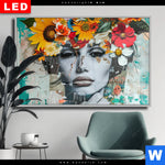 Wechselmotiv Dia Angelina Frau Mit Blumen Im Haar Querformat Produktvorschau mit dem Bild Angelina - Frau mit Blumen im Haar im Format Querformat.