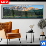 Wechselmotiv Dia Bergsee Im Wald Panorama Produktvorschau mit dem Bild Bergsee im Wald im Format Panorama.