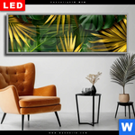 Wechselmotiv Dia Blaetter Gold Gruen Panorama Produktvorschau mit dem Bild Blätter Gold Grün im Format Panorama.