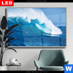 Wechselmotiv Dia Blaue Welle Im Meer Querformat Produktvorschau mit dem Bild Blaue Welle im Meer im Format Querformat.