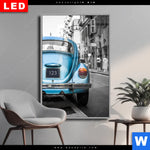 Wechselmotiv Dia Blauer Oldtimer Hochformat Produktvorschau mit dem Bild Blauer Oldtimer im Format Hochformat.