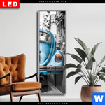 Wechselmotiv Dia Blauer Oldtimer Schmal Produktvorschau mit dem Bild Blauer Oldtimer im Format Schmal.