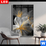 Wechselmotiv Dia Blueten Gold Weiss Hochformat Produktvorschau mit dem Bild Blüten Gold & Weiß im Format Hochformat.