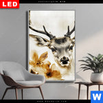 Wechselmotiv Dia Bluetenpracht Trifft Geweih Hochformat Produktvorschau mit dem Bild Blütenpracht trifft Geweih im Format Hochformat.