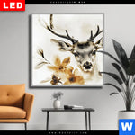 Wechselmotiv Dia Bluetenpracht Trifft Geweih Quadrat Produktvorschau mit dem Bild Blütenpracht trifft Geweih im Format Quadrat.