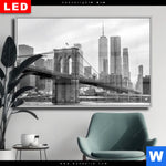 Wechselmotiv Dia Brooklyn Bridge Schwarzweiss Querformat Produktvorschau mit dem Bild Brooklyn Bridge Schwarzweiß im Format Querformat.