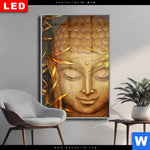Wechselmotiv Dia Buddha Bambus In Gold Hochformat Produktvorschau mit dem Bild Buddha & Bambus in Gold im Format Hochformat.