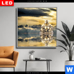Wechselmotiv Dia Buddha Bei Sonnenaufgang Quadrat Produktvorschau mit dem Bild Buddha bei Sonnenaufgang im Format Quadrat.