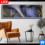 Wechselmotiv Dia Buddha In Gold Blau Panorama Produktvorschau mit dem Bild Buddha in Gold & Blau im Format Panorama.