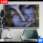 Wechselmotiv Dia Buddha In Gold Blau Querformat Produktvorschau mit dem Bild Buddha in Gold & Blau im Format Querformat.