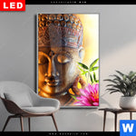 Wechselmotiv Dia Buddha Kopf Seerose Hochformat Produktvorschau mit dem Bild Buddha Kopf & Seerose im Format Hochformat.