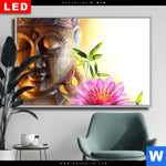 Wechselmotiv Dia Buddha Kopf Seerose Querformat Produktvorschau mit dem Bild Buddha Kopf & Seerose im Format Querformat.
