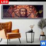 Wechselmotiv Dia Buddha Lotusbluete Panorama Produktvorschau mit dem Bild Buddha & Lotusblüte im Format Panorama.