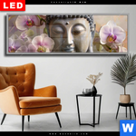 Wechselmotiv Dia Buddha Orchideen Panorama Produktvorschau mit dem Bild Buddha & Orchideen im Format Panorama.