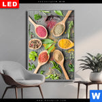 Wechselmotiv Dia Bunte Gewuerze In Holzloeffeln Hochformat Produktvorschau mit dem Bild Bunte Gewürze in Holzlöffeln im Format Hochformat.