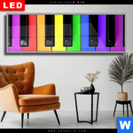 Wechselmotiv Dia Bunte Klaviertasten Panorama Produktvorschau mit dem Bild Bunte Klaviertasten im Format Panorama.