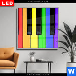 Wechselmotiv Dia Bunte Klaviertasten Quadrat Produktvorschau mit dem Bild Bunte Klaviertasten im Format Quadrat.