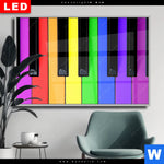 Wechselmotiv Dia Bunte Klaviertasten Querformat Produktvorschau mit dem Bild Bunte Klaviertasten im Format Querformat.