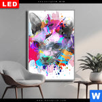 Wechselmotiv Dia Bunte Sphynx Weiss Hochformat Produktvorschau mit dem Bild Bunte Sphynx Weiß im Format Hochformat.