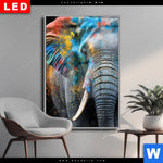 Wechselmotiv Dia Bunter Elefant Hochformat Produktvorschau mit dem Bild Bunter Elefant im Format Hochformat.
