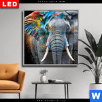 Wechselmotiv Dia Bunter Elefant Quadrat Produktvorschau mit dem Bild Bunter Elefant im Format Quadrat.