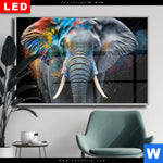 Wechselmotiv Dia Bunter Elefant Querformat Produktvorschau mit dem Bild Bunter Elefant im Format Querformat.