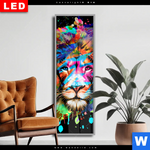 Wechselmotiv Dia Bunter Loewe Schwarz Schmal Produktvorschau mit dem Bild Bunter Löwe Schwarz im Format Schmal.