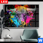 Wechselmotiv Dia Bunter Stier Schwarz Querformat Produktvorschau mit dem Bild Bunter Stier Schwarz im Format Querformat.