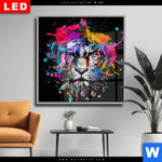 Wechselmotiv Dia Bunter Tiger Schwarz Quadrat Produktvorschau mit dem Bild Bunter Tiger Schwarz im Format Quadrat.