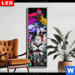 Wechselmotiv Dia Bunter Tiger Schwarz Schmal Produktvorschau mit dem Bild Bunter Tiger Schwarz im Format Schmal.