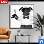 Wechselmotiv Dia Cooler Mops Mit Martini Quadrat Produktvorschau mit dem Bild Cooler Mops mit Martini im Format Quadrat.